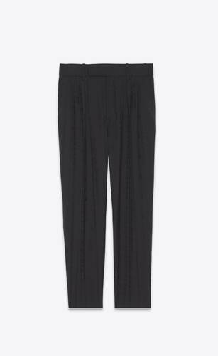 high-rise pants in striped wool