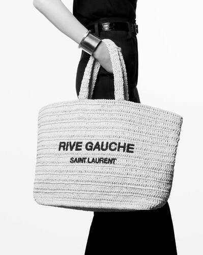 RIVE GAUCHE TOTE IN RAFFIA, Saint Laurent