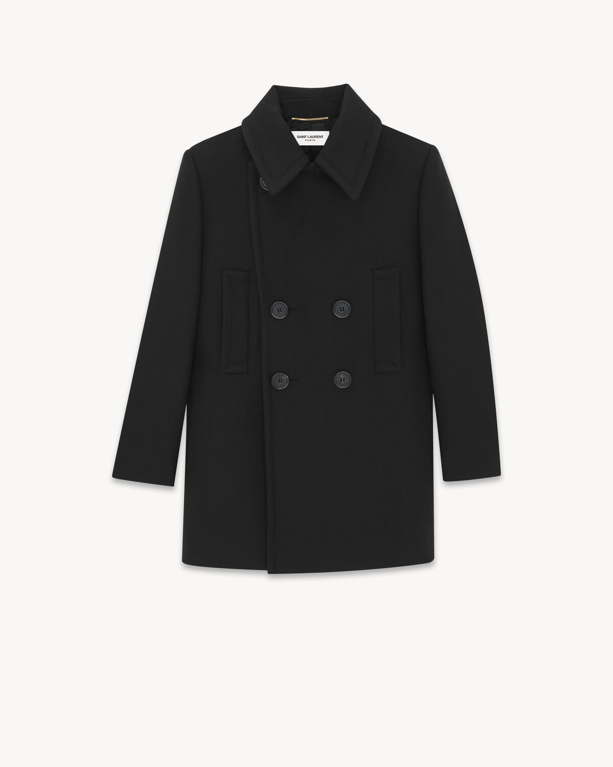 DOUBLE-BREASTED PEACOAT IN WOOL 