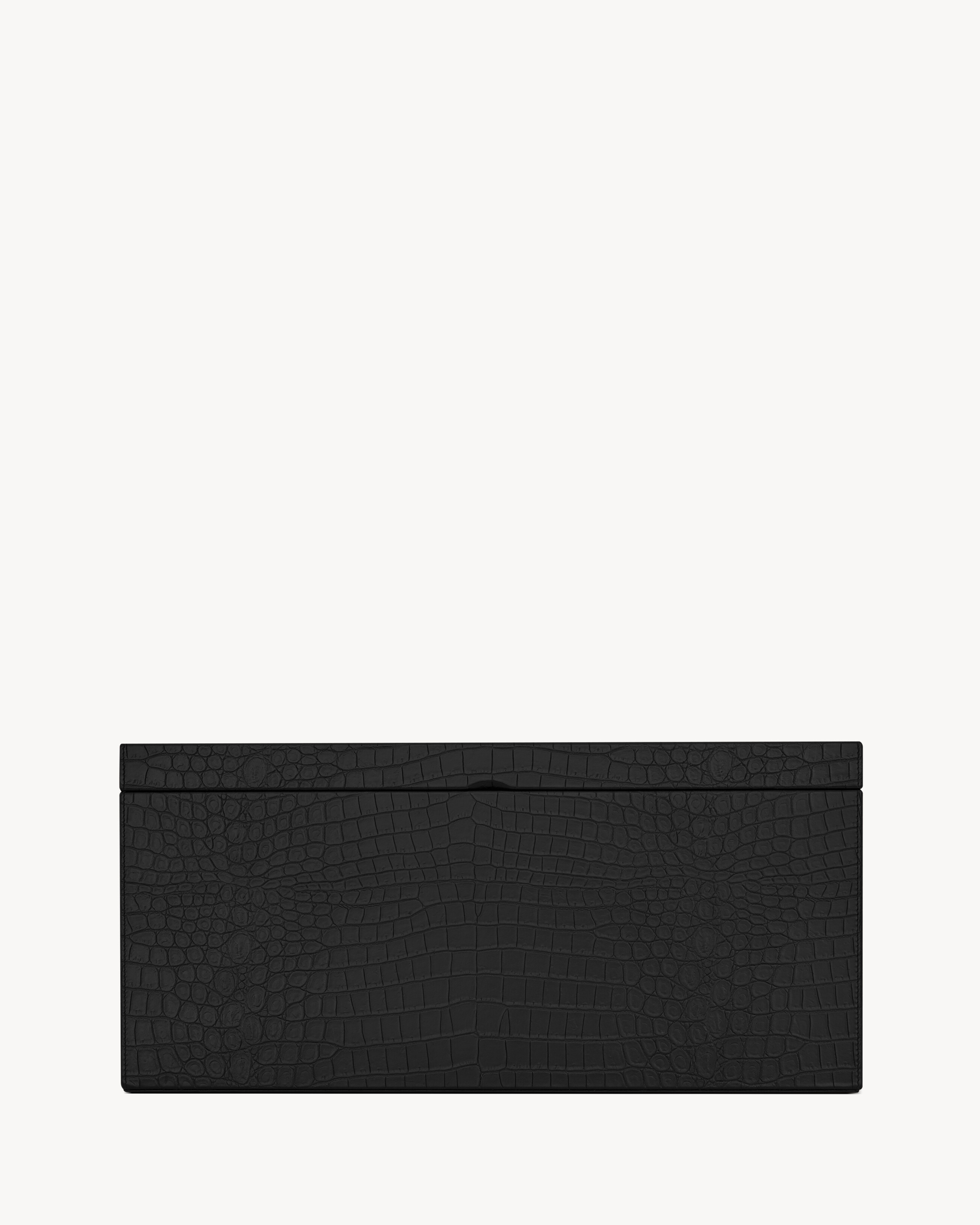 Large CROCODILE-EMBOSSED leather box