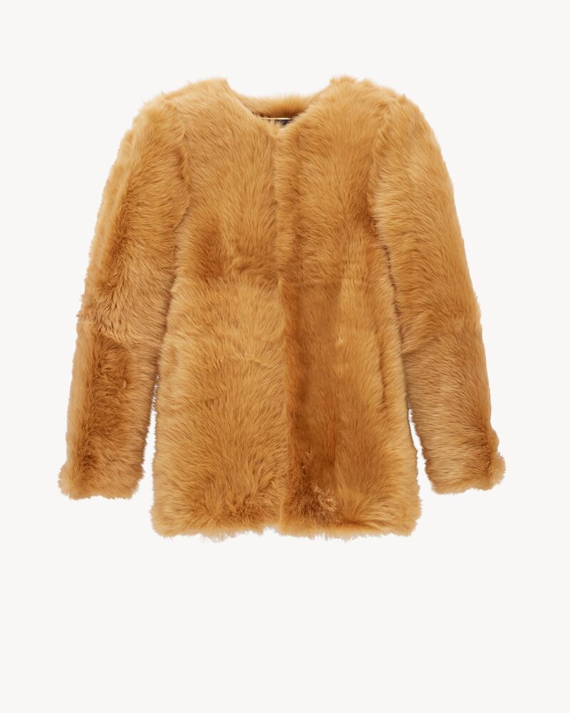 short coat in shearling