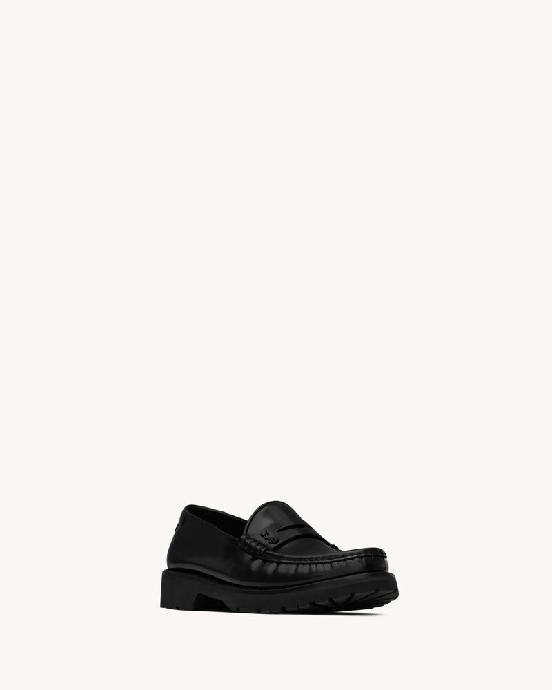 Le Loafer chunky penny slippers in glazed leather