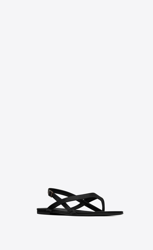 KEITH FLAT SANDALS IN SMOOTH LEATHER | Saint Laurent | YSL.com