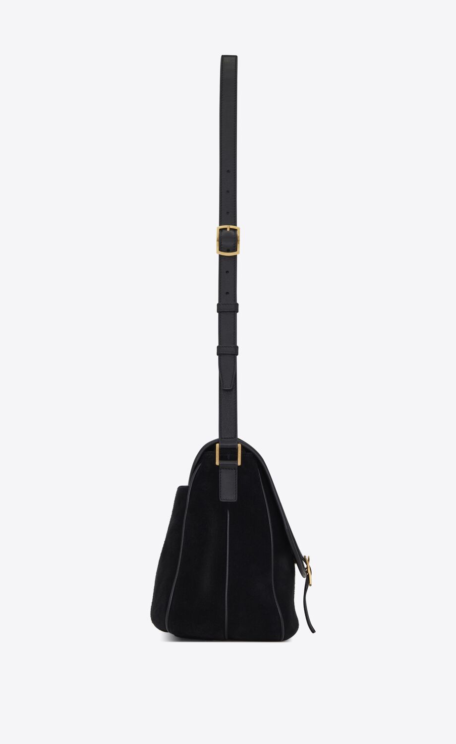 sorbonne flap bag in suede and vintage leather