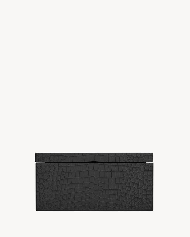 Medium CROCODILE-EMBOSSED leather box