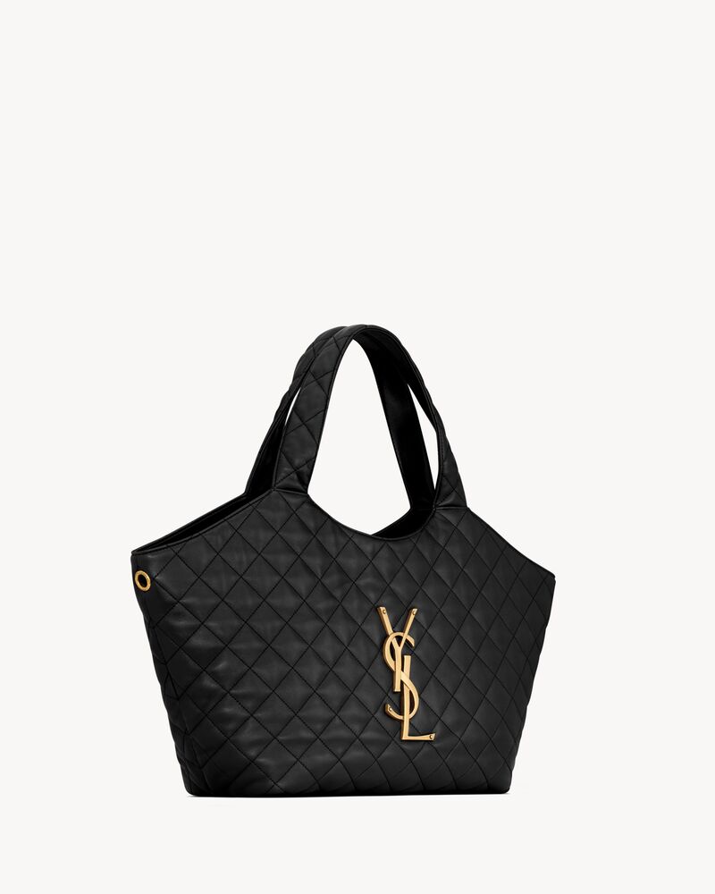YSL キルティング ブラック マザーズバッグ イカール マキシ ショッピングバッグ（ラムスキン／キルティング