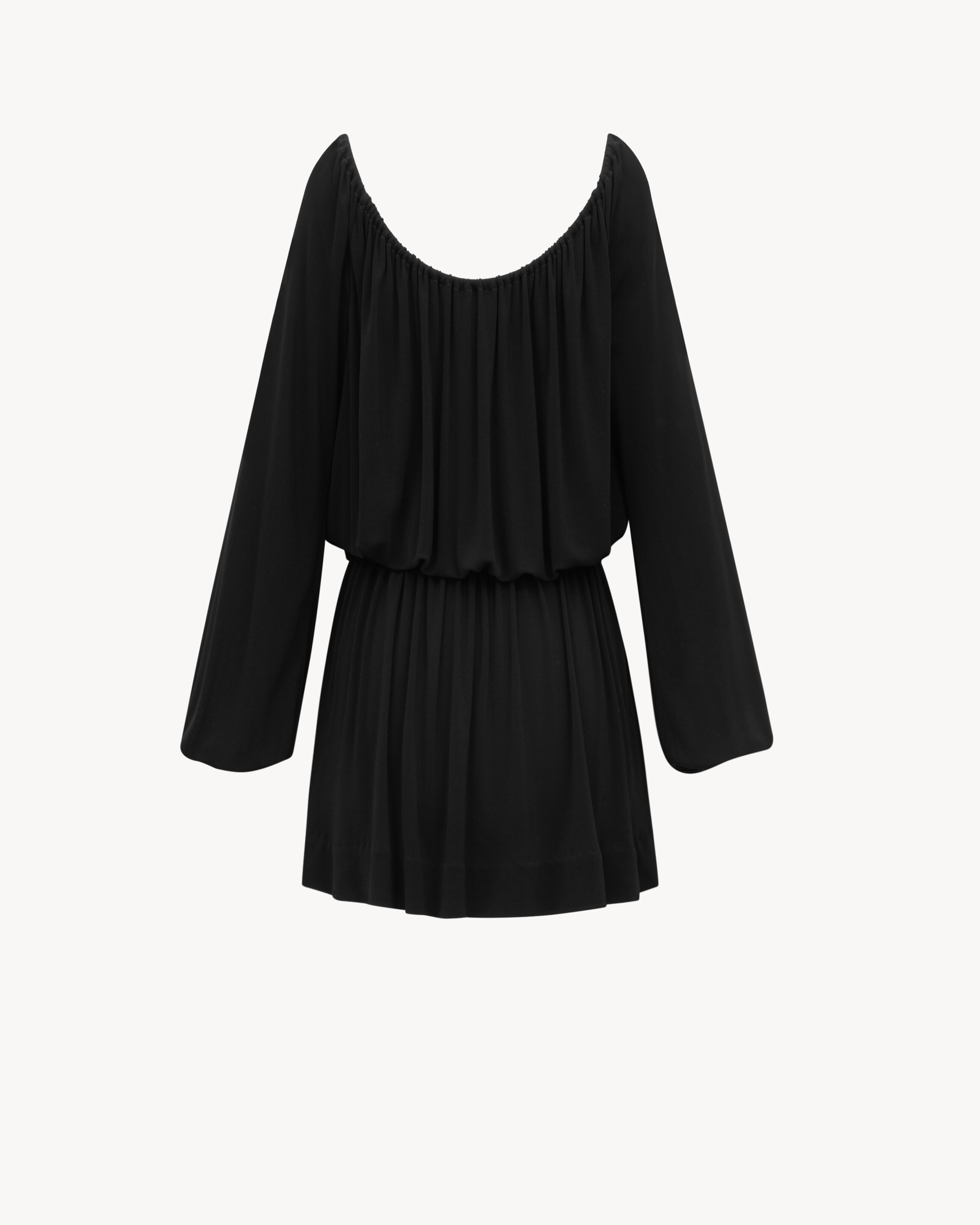 Vestido fruncido de punto de crepé de satén