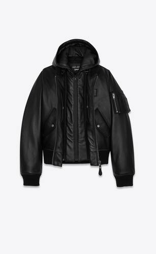 schott bomber jacket in smooth leather