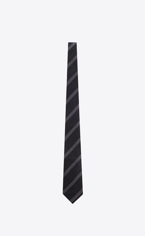 cravatta ampia a righe in raso di seta
