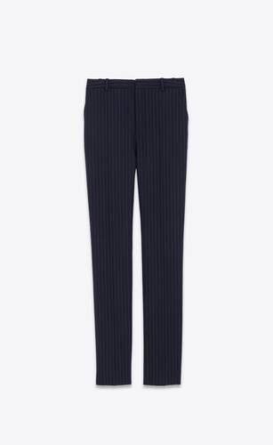 high-waisted pants in rive gauche striped flannel