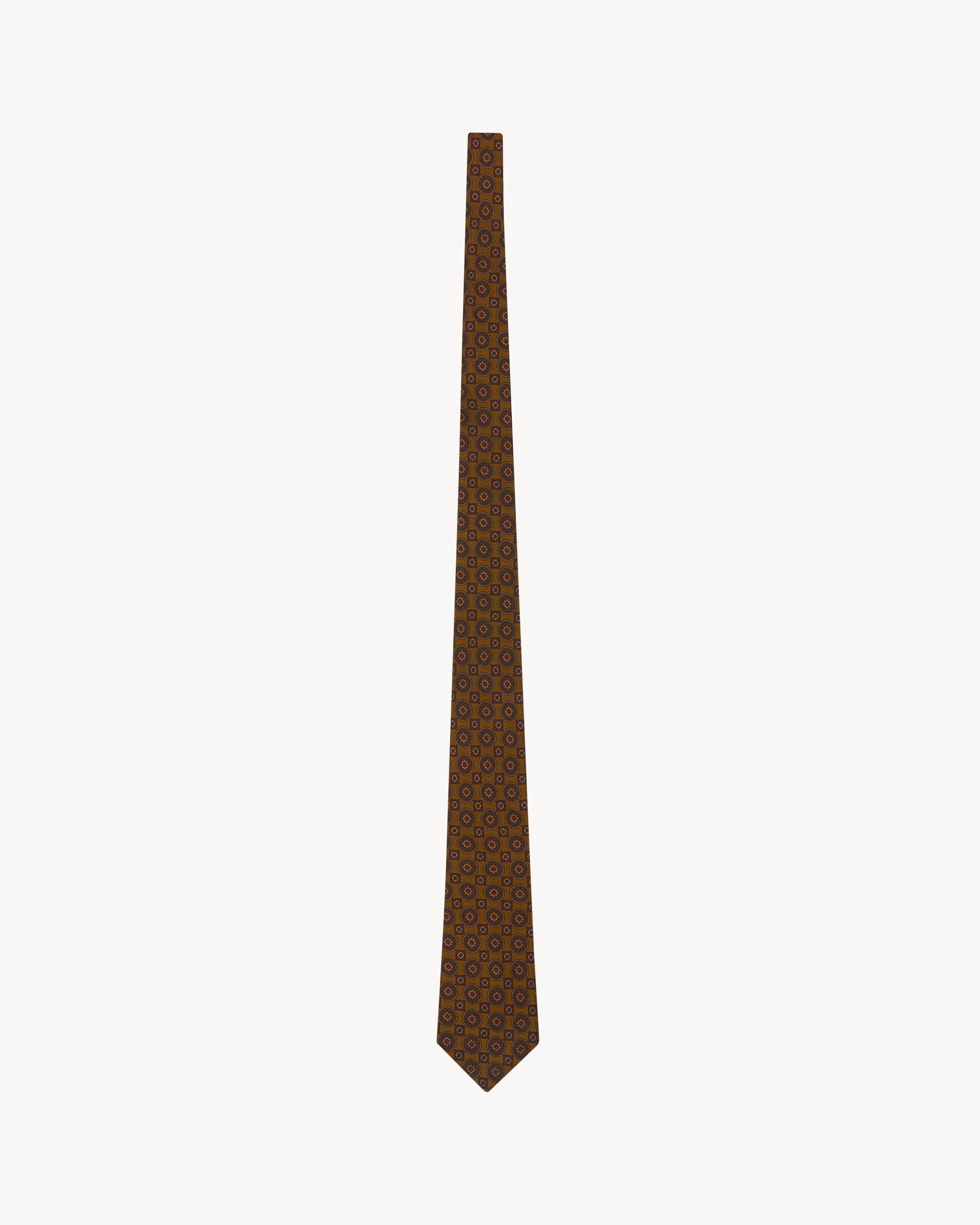 wide tie in medallion silk twill