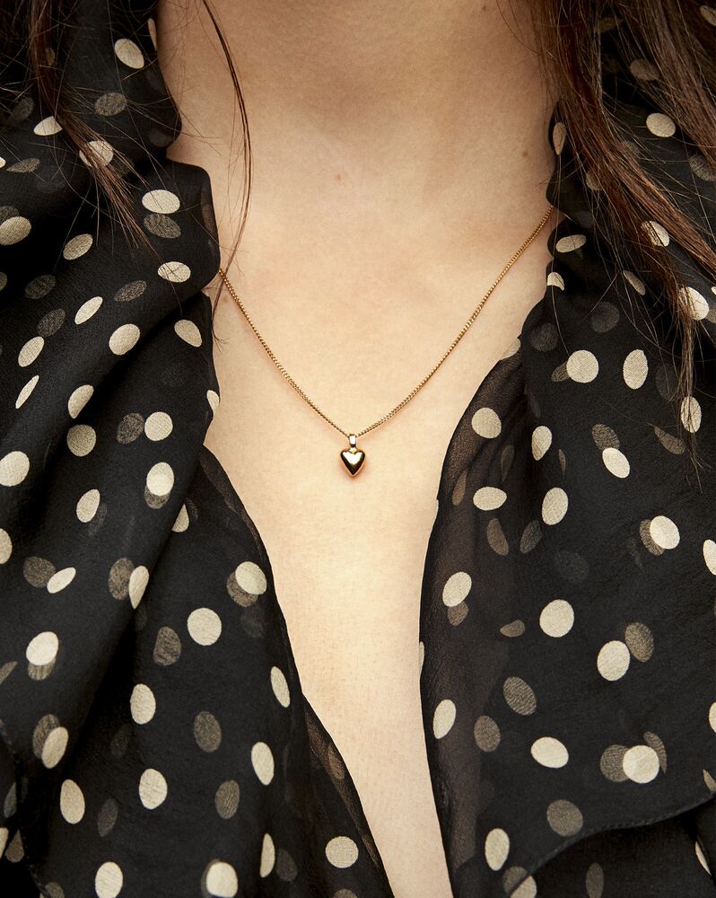 mini heart pendant necklace in metal