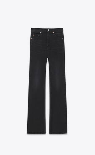 jeans aus schwarzem denim der 70er-jahre mit ausgestelltem bein