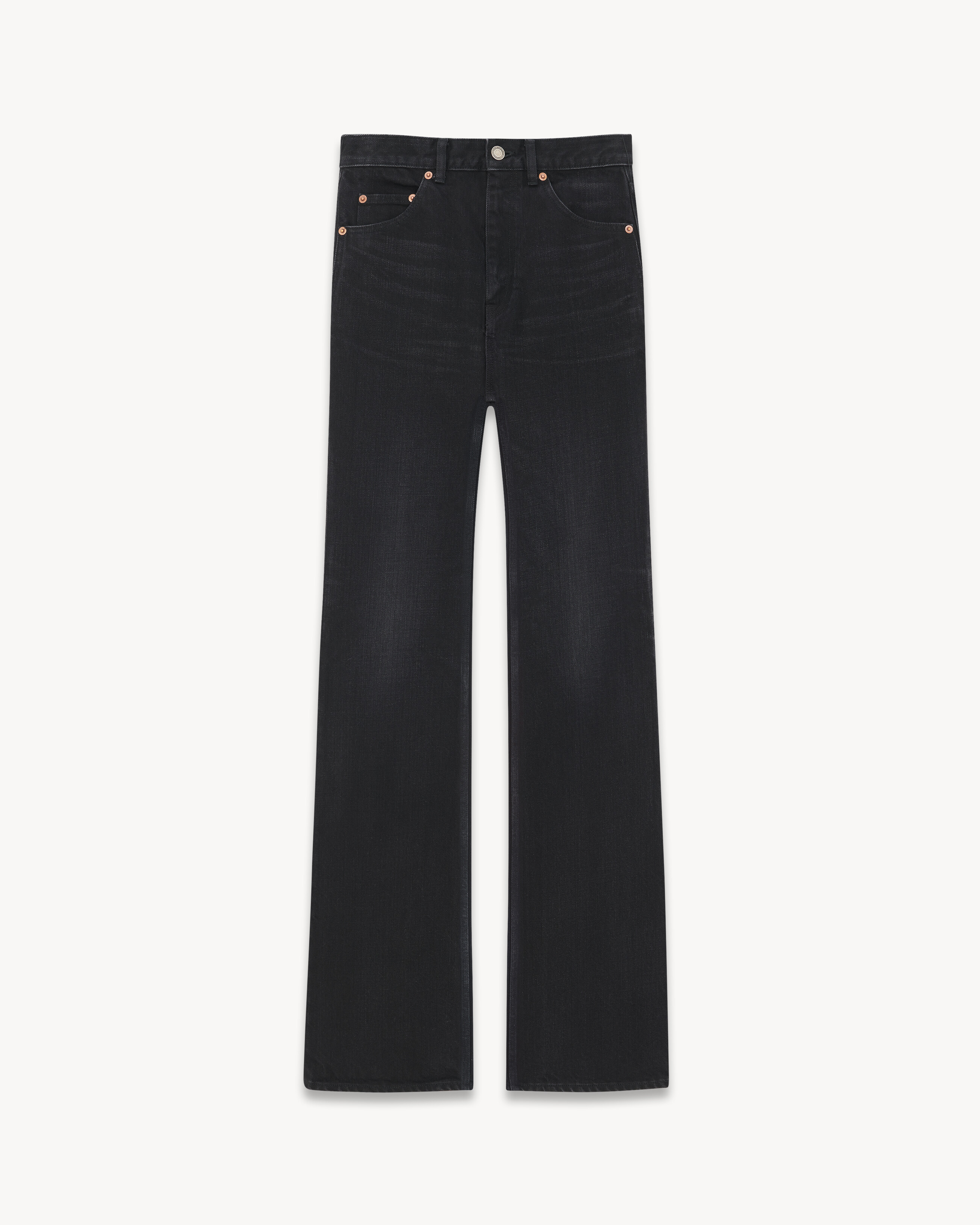 70's high-rise flared jeans in black - Saint Laurent