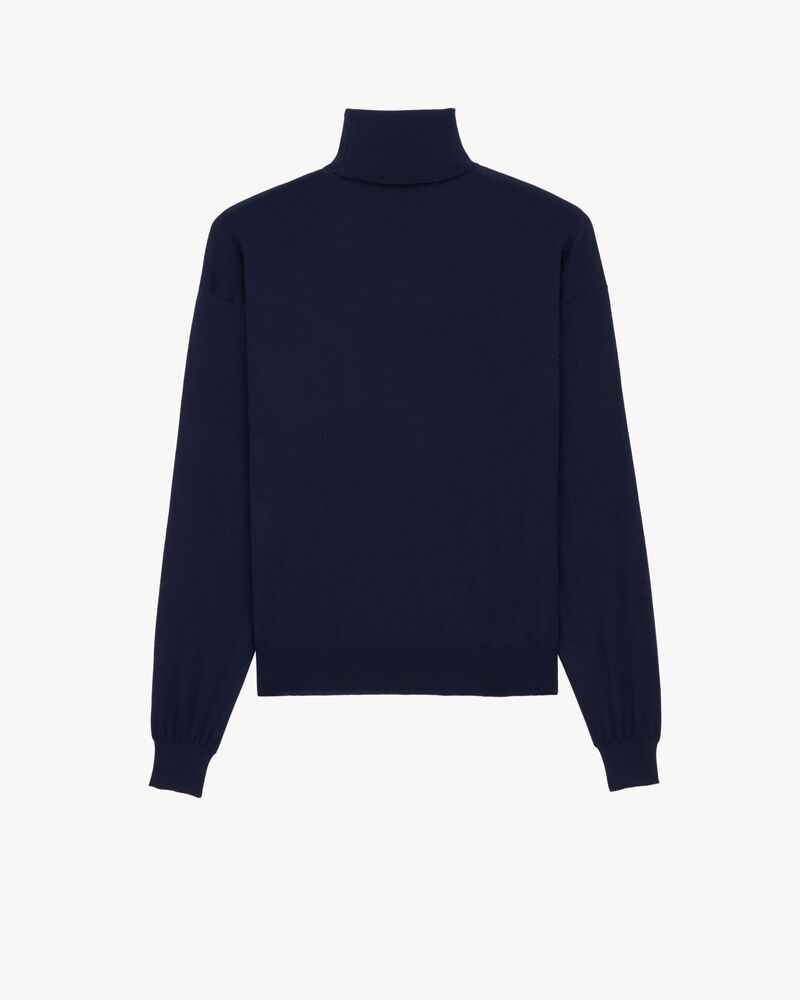 turtleneck sweater in cashmere, wool, and silk