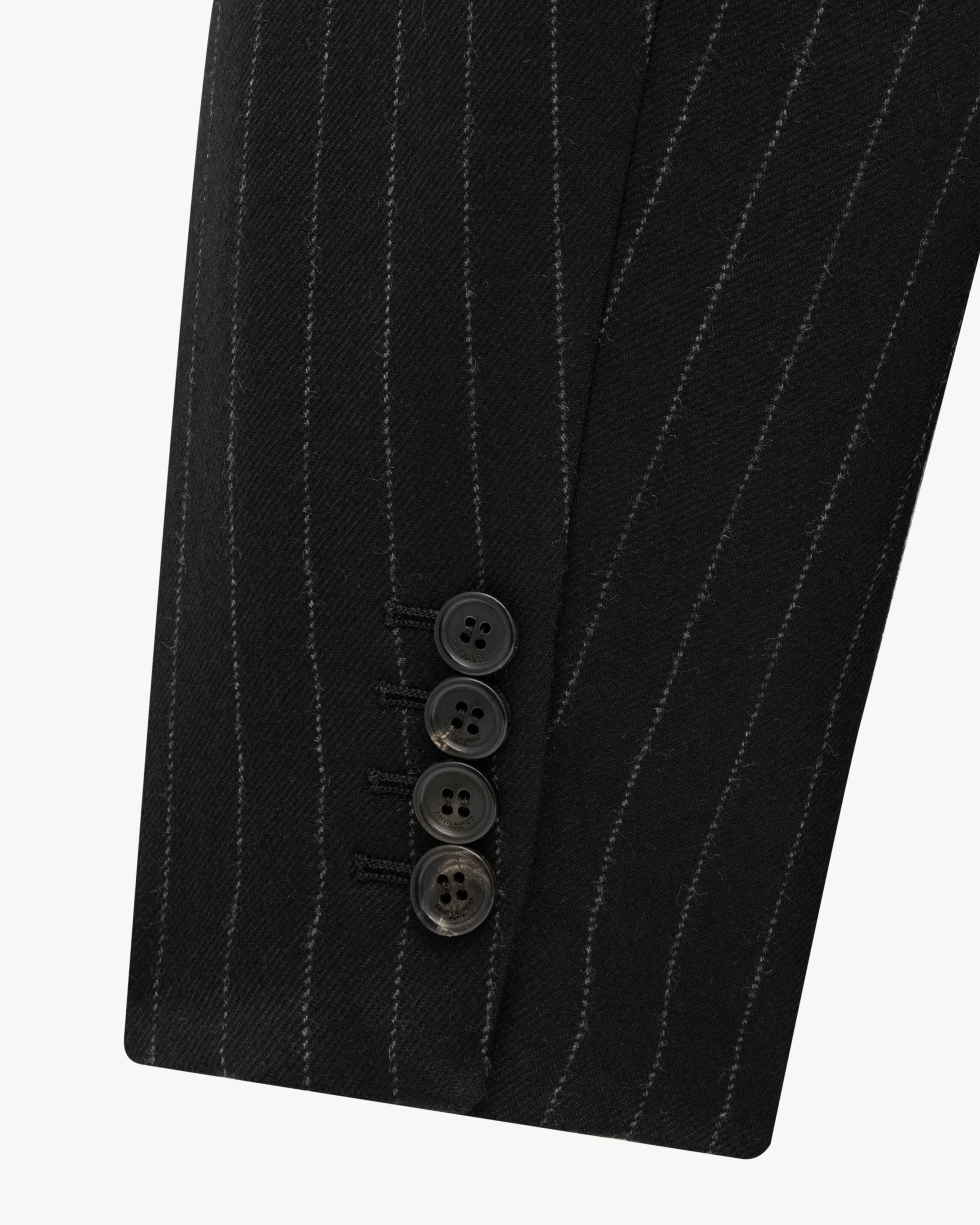 jacket in striped wool gabardine