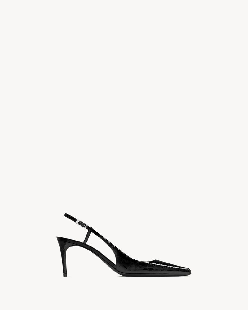 Zapatos de salón slingback Vendôme de piel repujada efecto cocodrilo