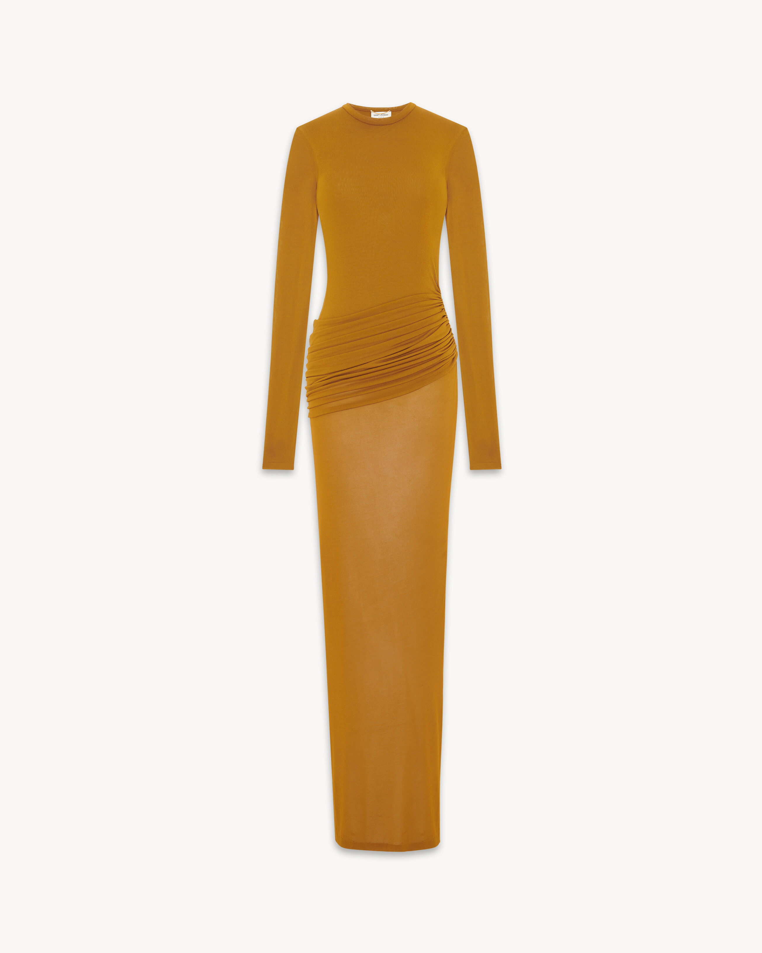 long draped dress in jersey voile