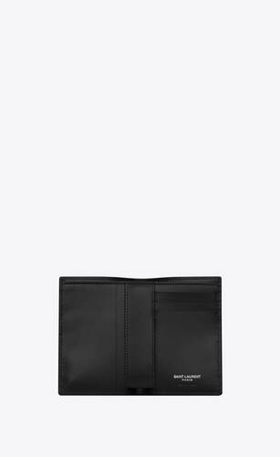 tiny cassandre credit card wallet in matte leather