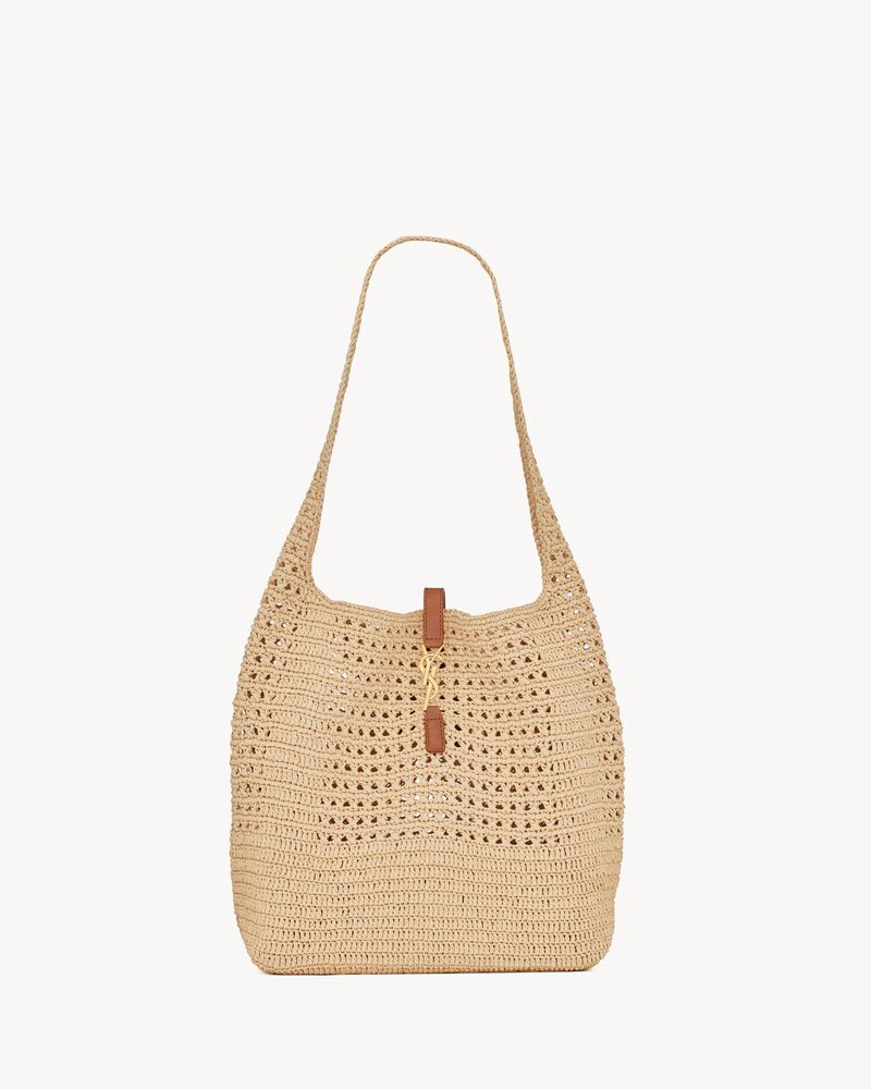 LE 5 A 7 in raffia crochet and smooth leather