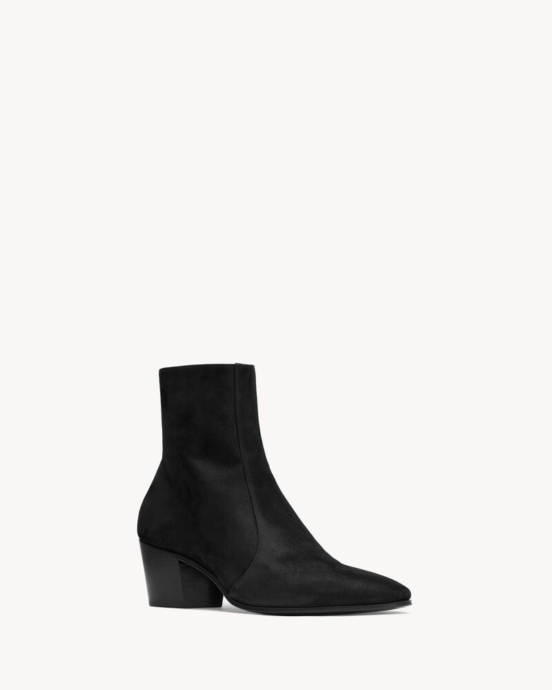 VASSILI zipped boots in shimmering suede