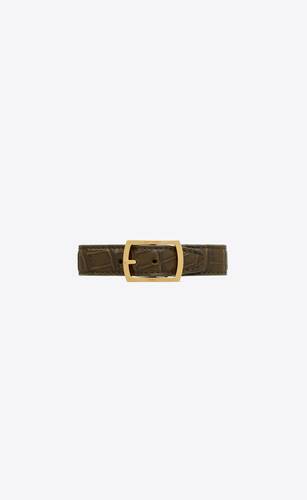 buckle bracelet in crocodile leather and metal