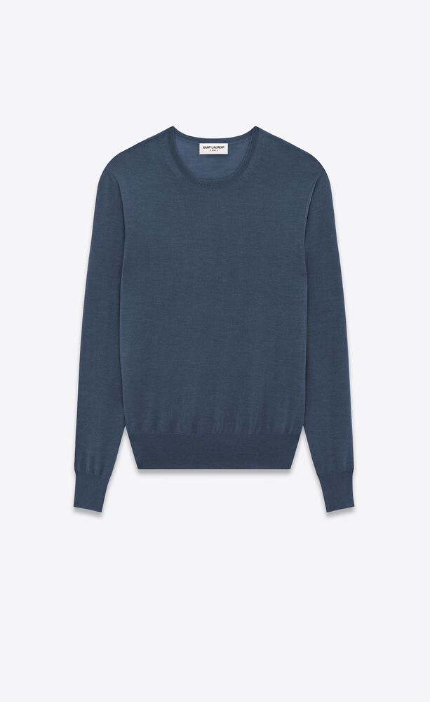 crewneck sweater in cashmere, wool and silk