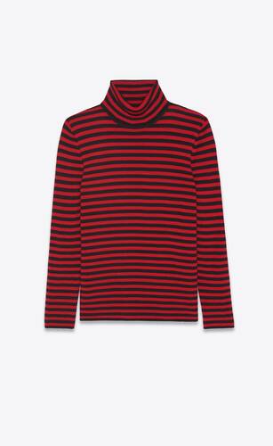 turtleneck sweater in striped wool