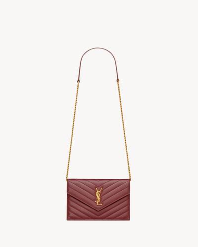 Saint Laurent レッド クラッチバッグ　ウォレットチェーンバッグ imgrc0180462575.jpg