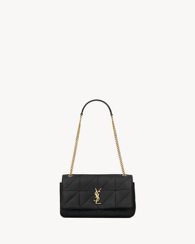 Neutral Jamie YSL-logo woven shoulder bag