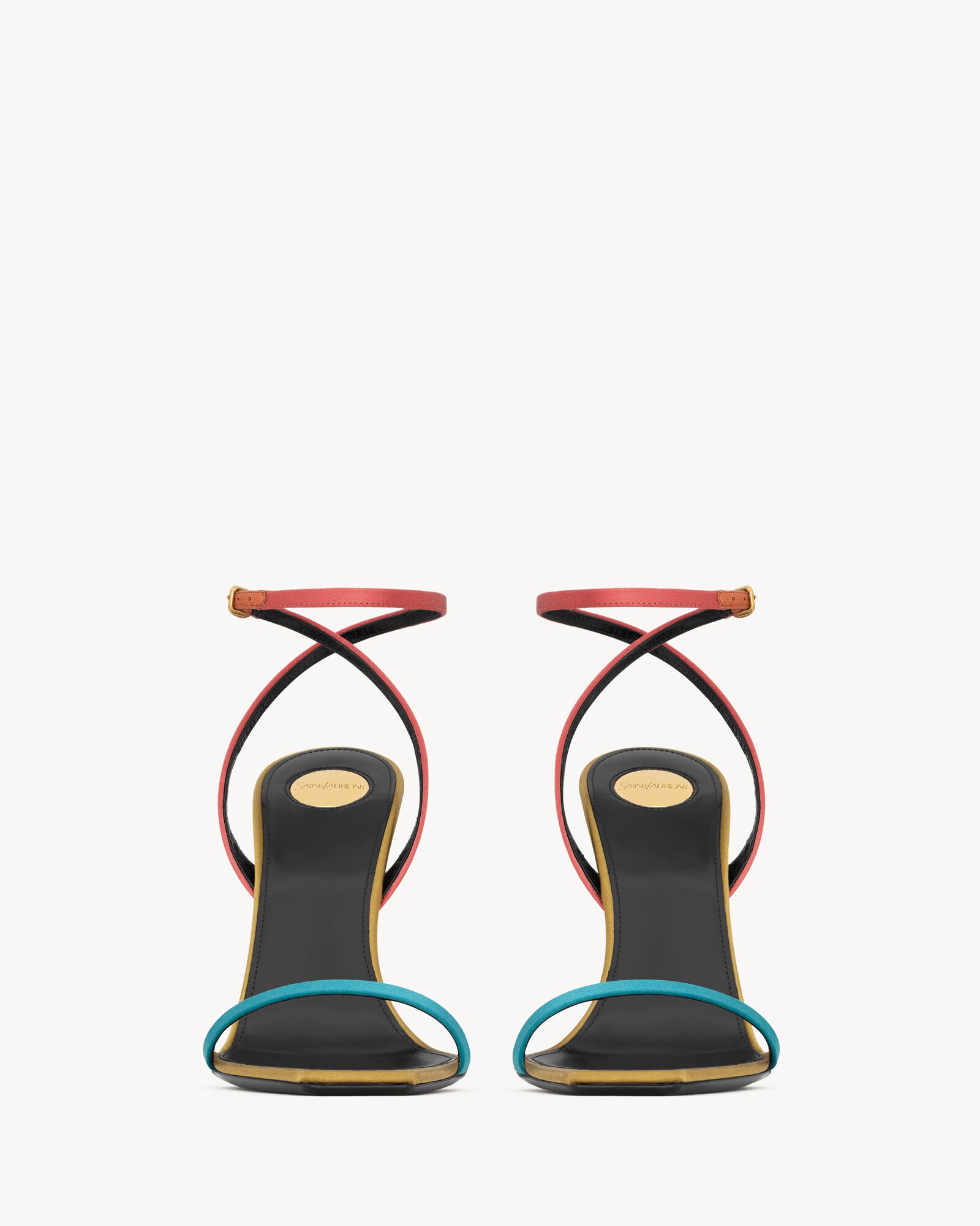 DOMINIQUE Sandals In Satin Crepe Saint Laurent YSL Dominique sandals in satin crepe saint laurent ysl