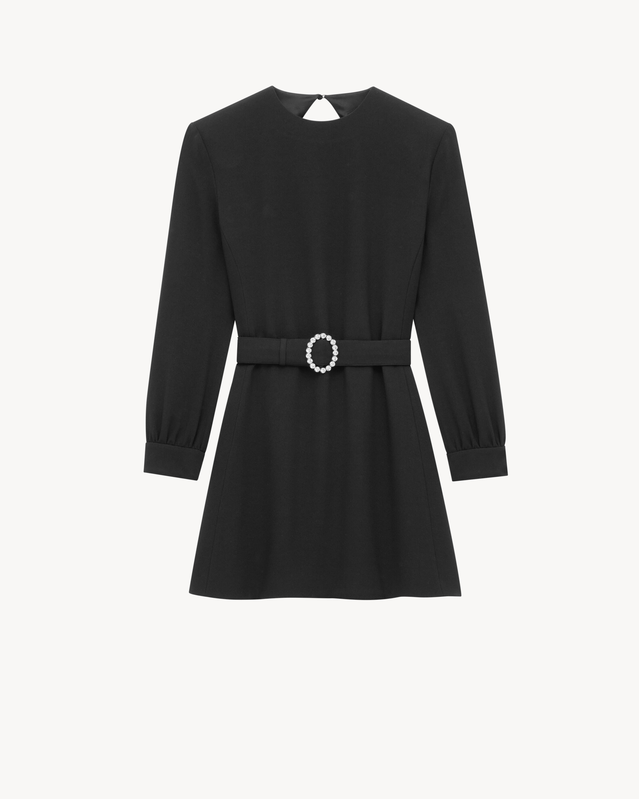 backless mini dress in sable saint laurent