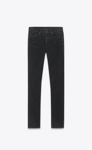 skinny jeans in light glazed black denim