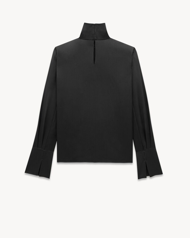 turtleneck blouse in silk satin