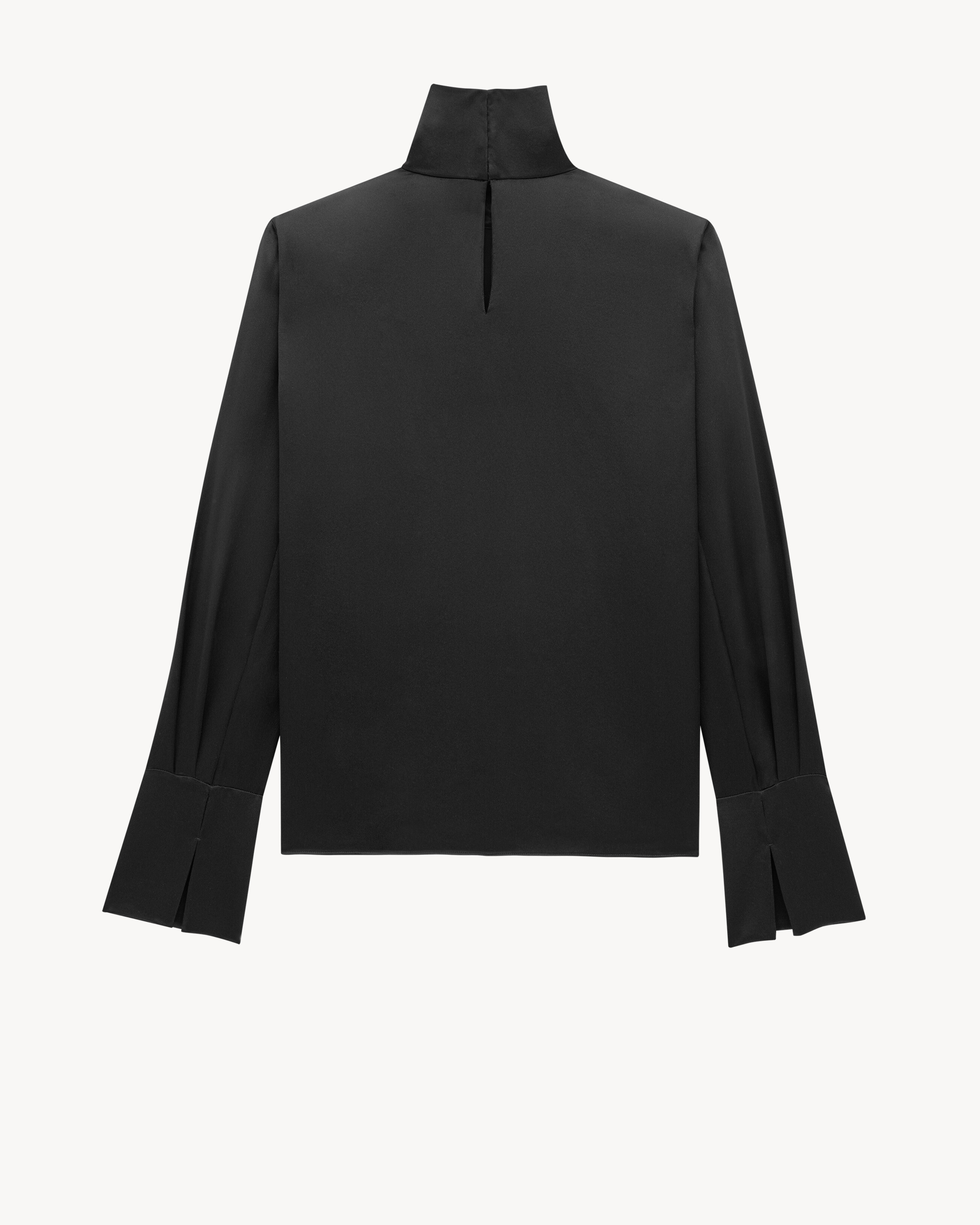 turtleneck blouse in silk satin