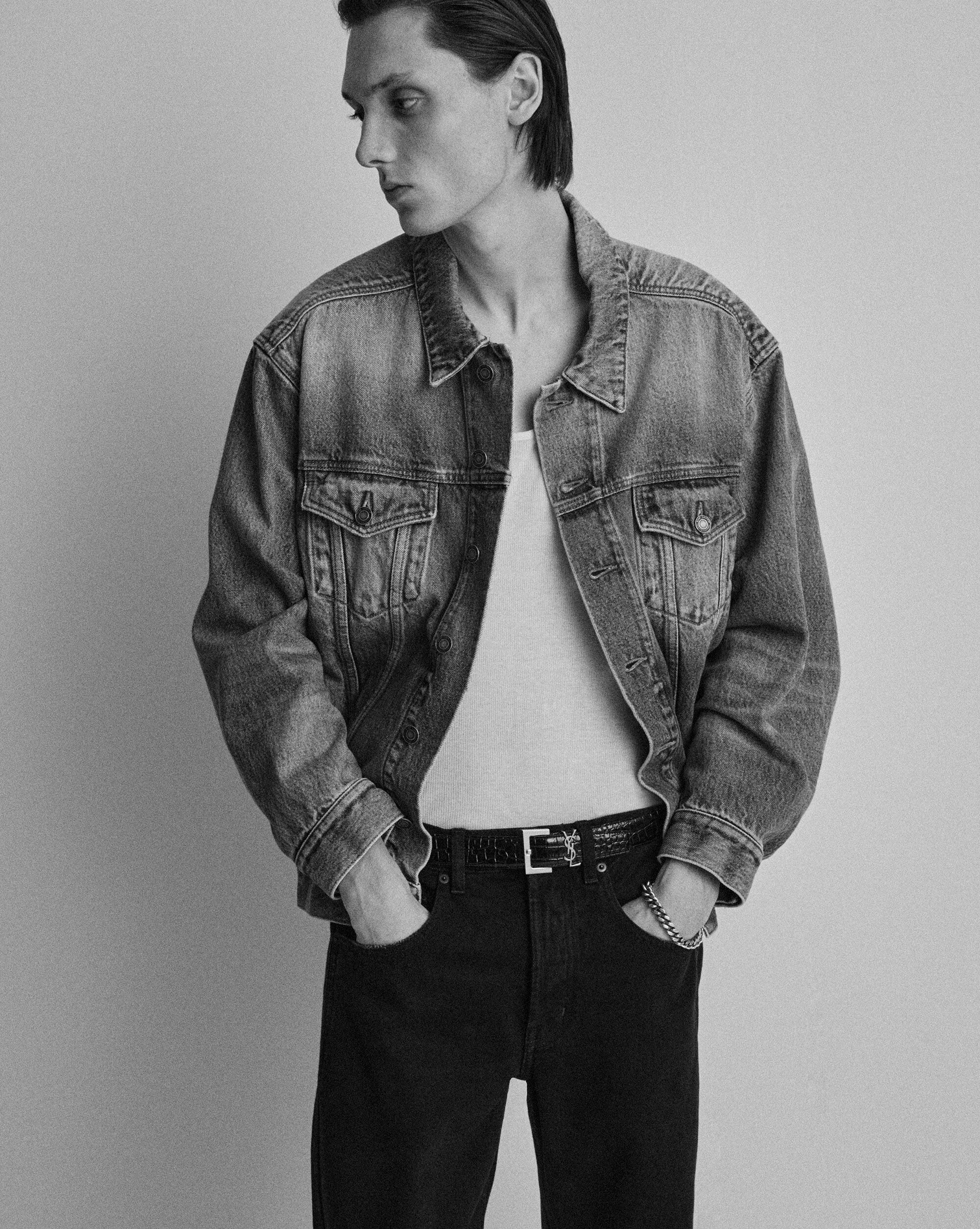 Oversized Jacket in Lake Medium Blue denim