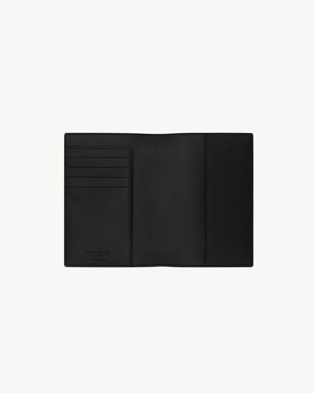 Funda para pasaporte Saint Laurent Paris de piel repujada efecto ondulado