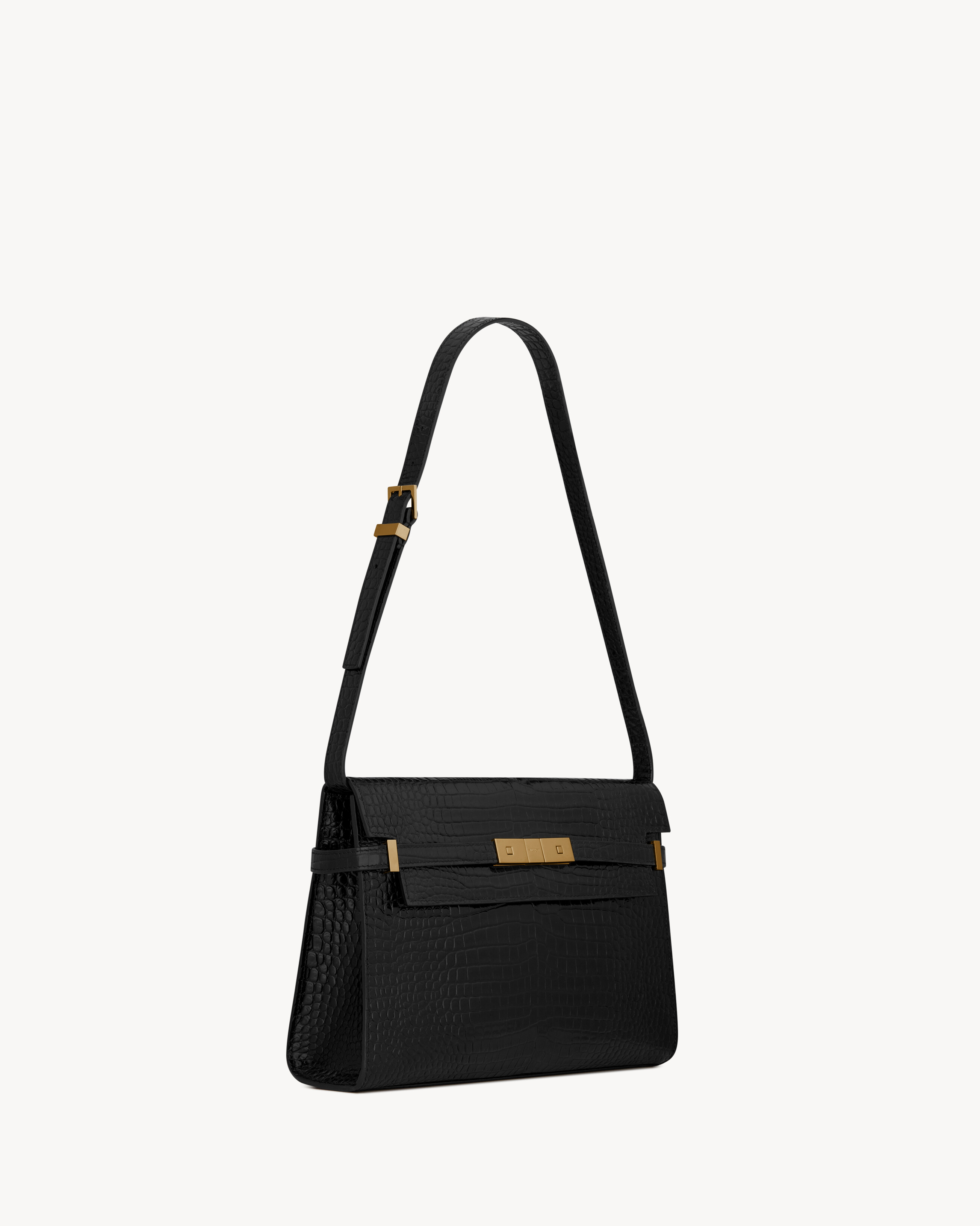 MANHATTAN in crocodile-embossed shiny leather