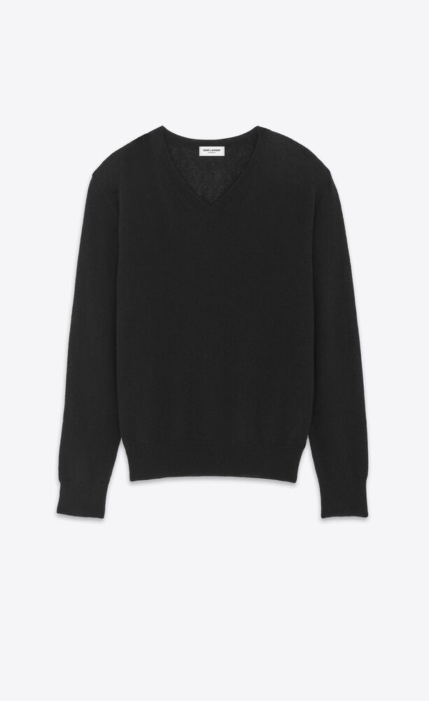 V-neck sweater in cashmere and silk | Saint Laurent | YSL.com