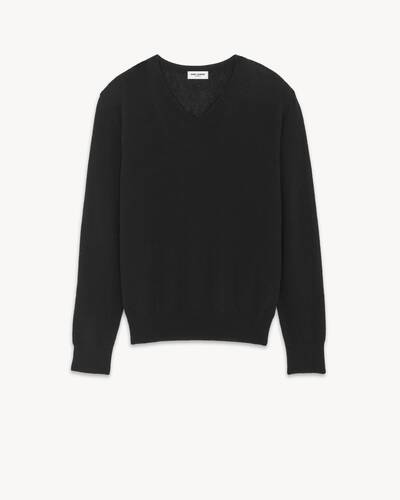 v-neck sweater in cashmere and silk