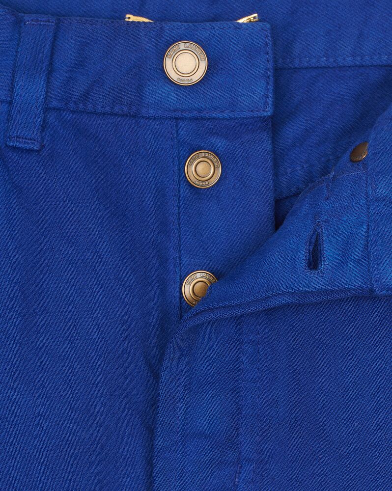High-waisted shorts in lapis blue rinse denim | Saint Laurent | YSL.com