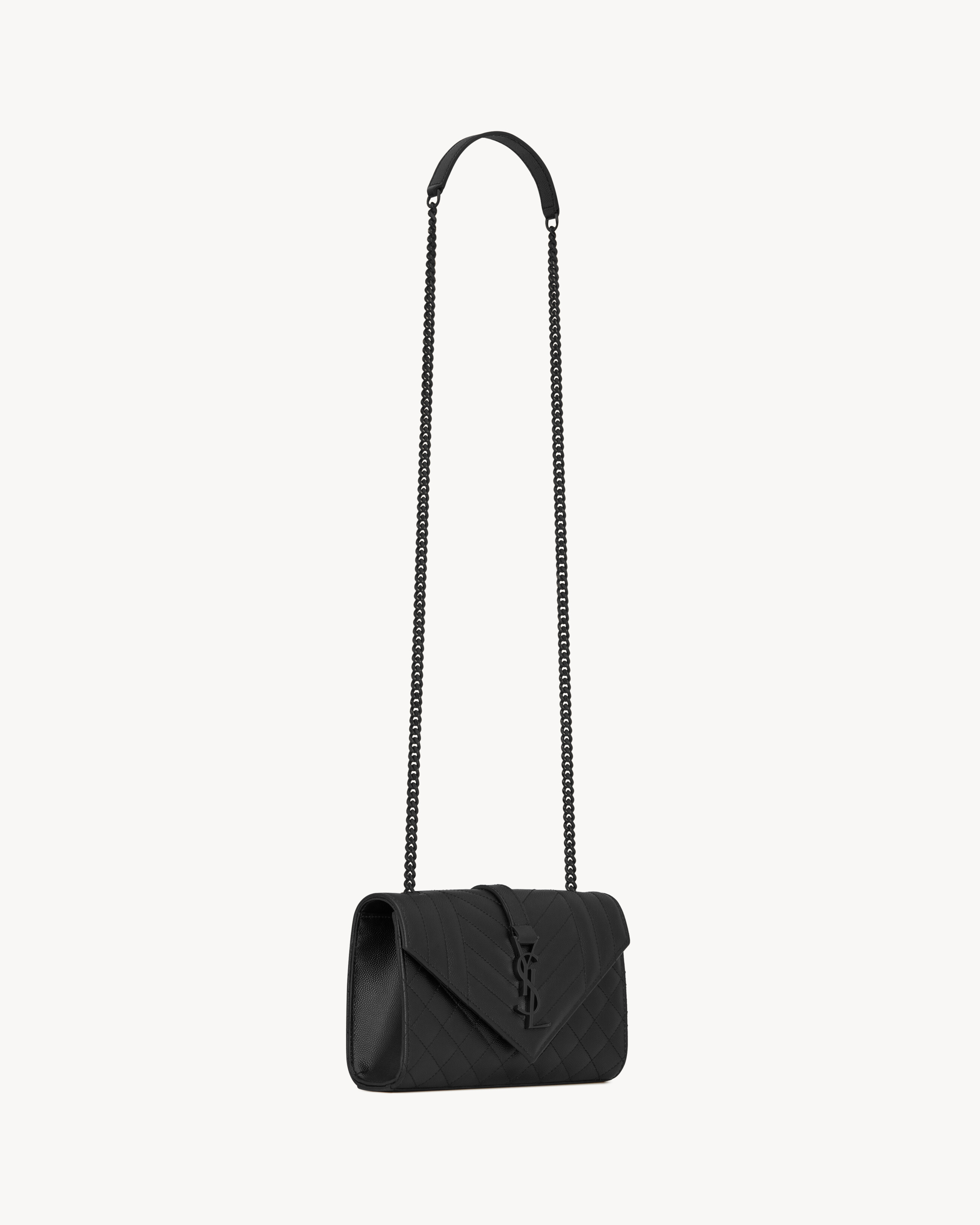 ENVELOPE SMALL IN QUILTED GRAIN DE POUDRE EMBOSSED LEATHER | Saint