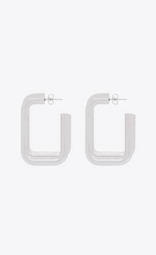 square hoop earrings in metal