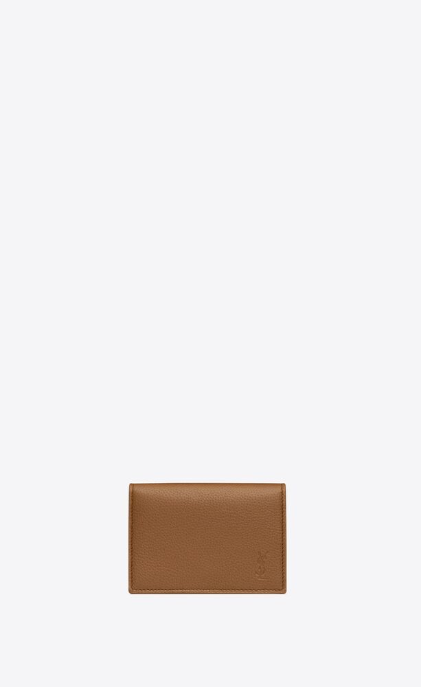 cassandre shadow saint laurent business card case in grained leather