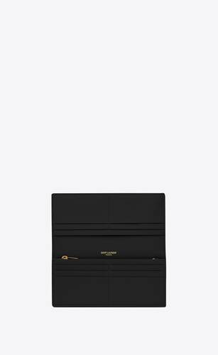 TINY CASSANDRE flat wallet in grained leather | Saint Laurent 