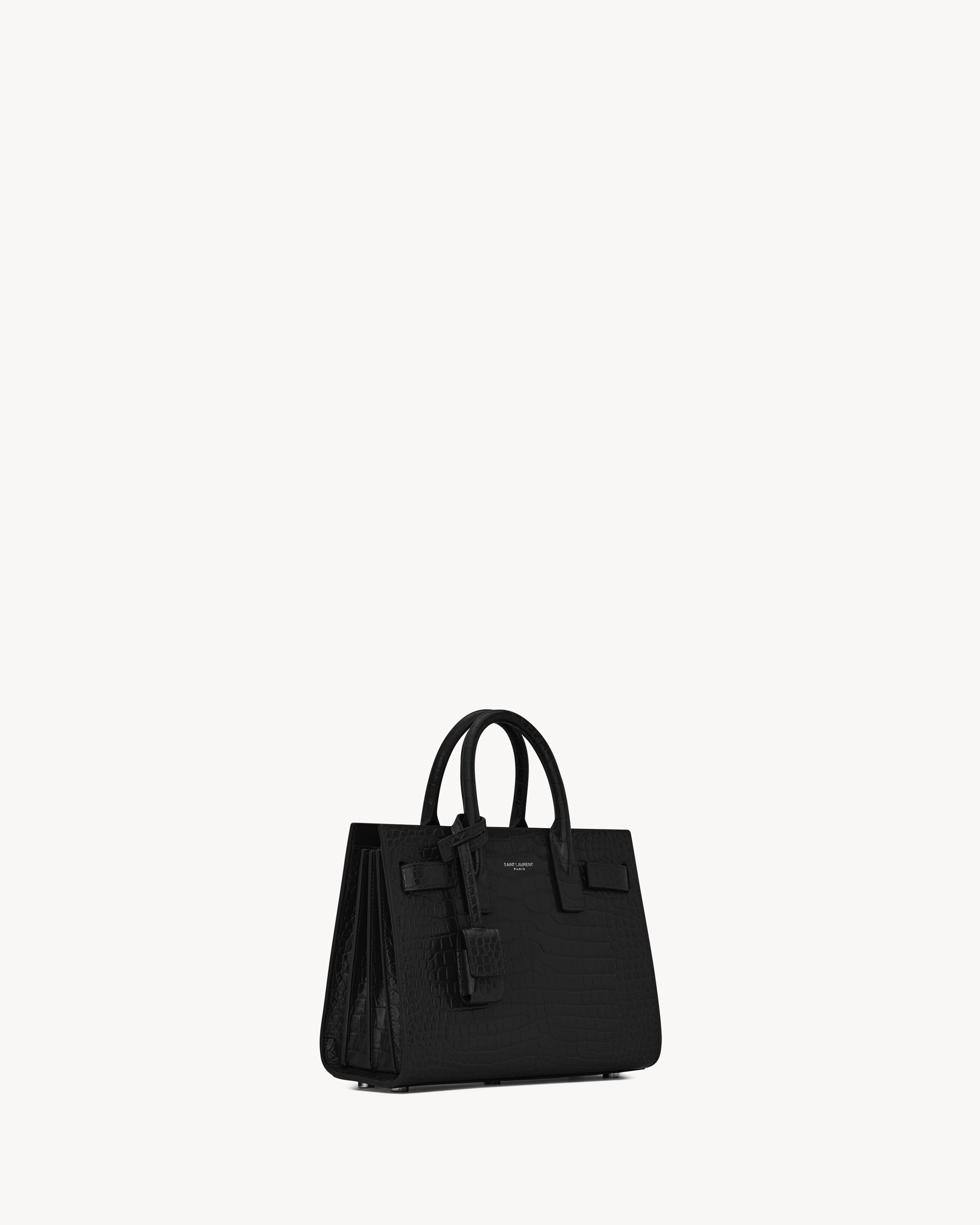 Sac de Jour de piel repujada efecto cocodrilo - nano