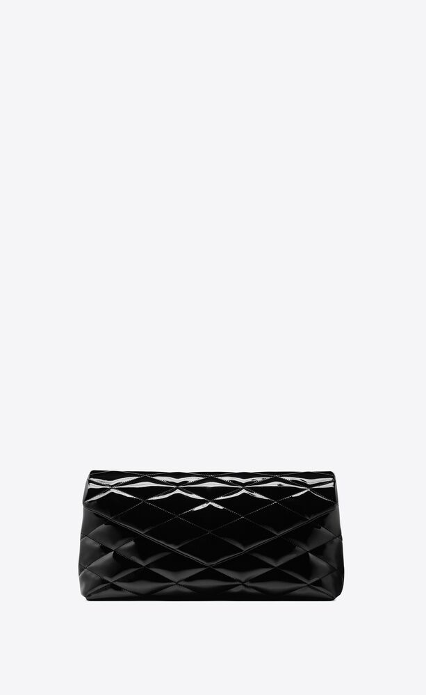 sade large clutch in patent canvas