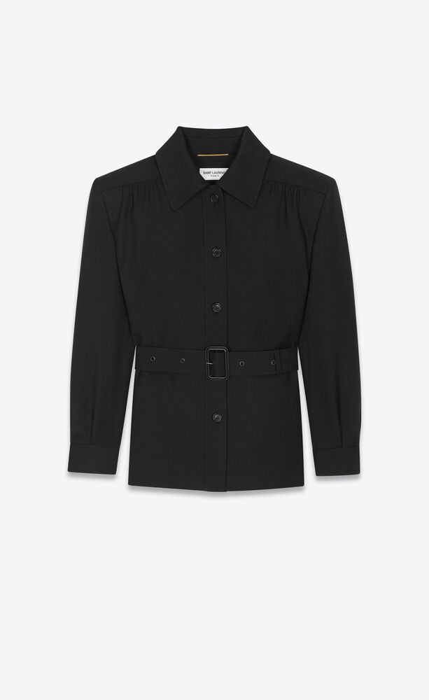 ysl.com | chaqueta de gabardina con cinturón