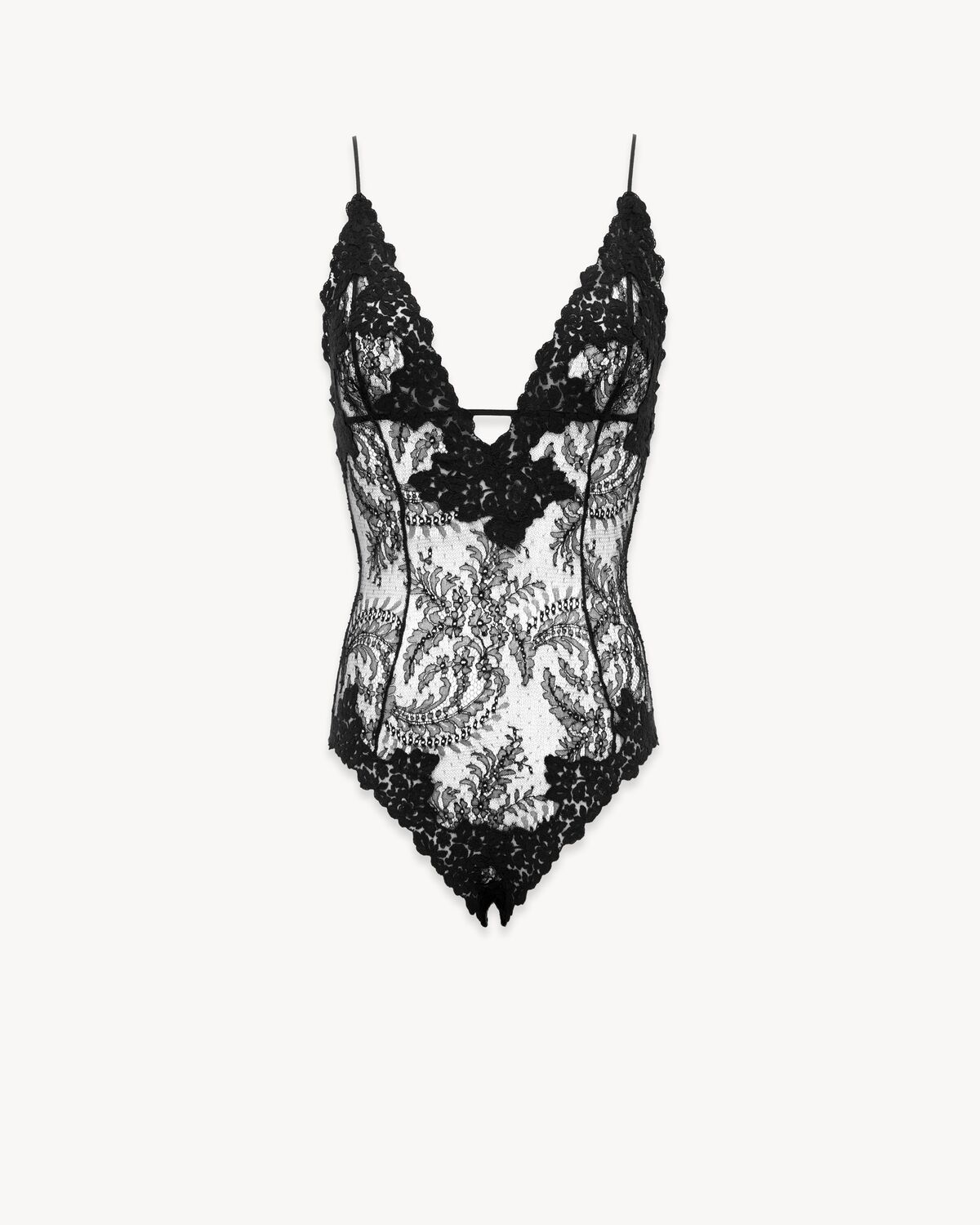 V-neck bodysuit in lace