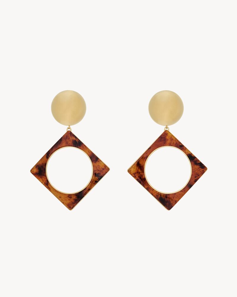 geometric earrings in resin and metal